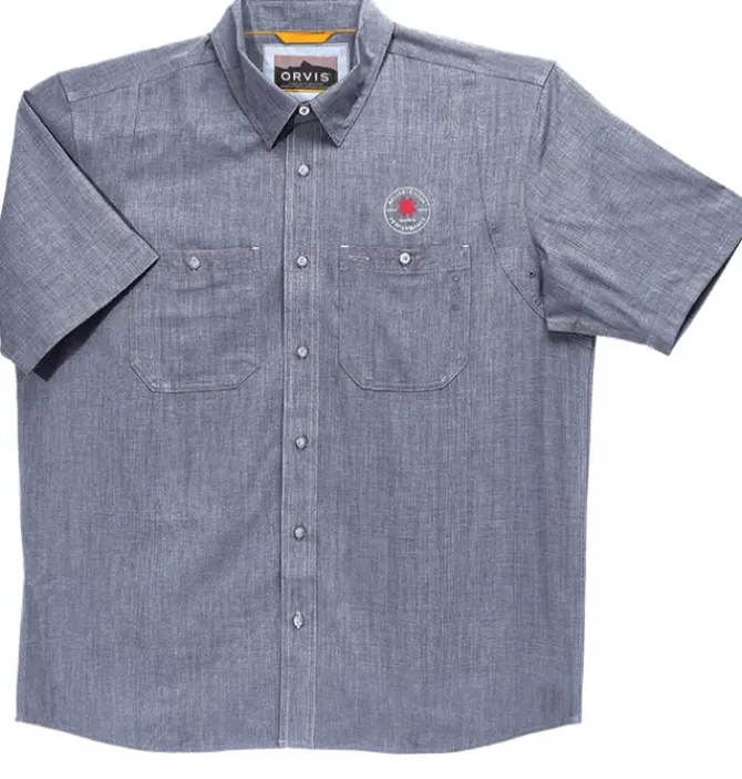 Orvis® Men's Tech Chambray Blue Work Shirt Short Sleeve