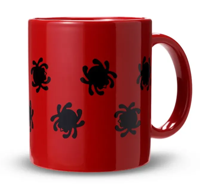 Spyderco Mug Red w/ Black Bugs